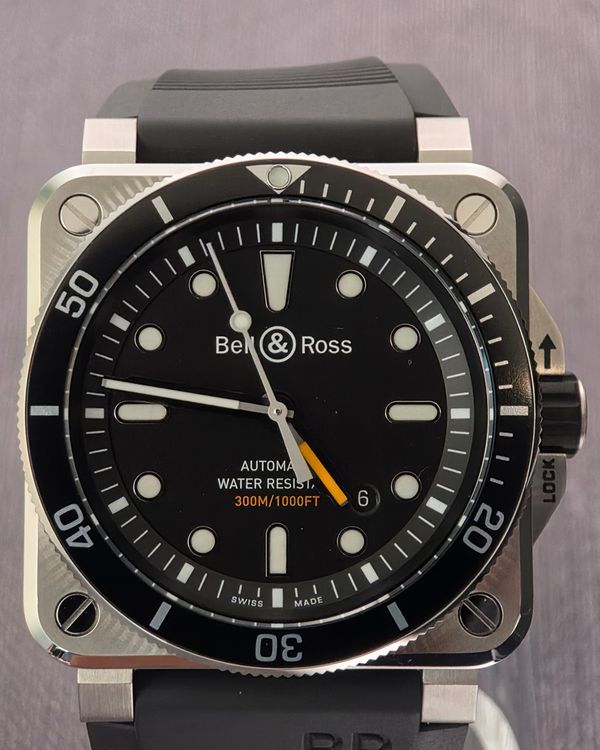 Bell & Ross BR 03-92 Diver 42MM Black Dial Rubber Strap (BR03-92-D-S)