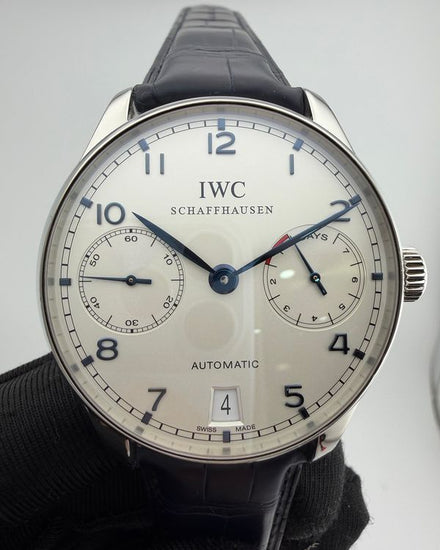 2012 IWC Schaffhausen Portugieser 42.3MM Silver Dial Leather Strap (IW500107)