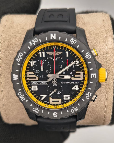 Breitling Endurance Pro 44MM Quartz Black Dial Rubber Strap (X82310A41B1S1)
