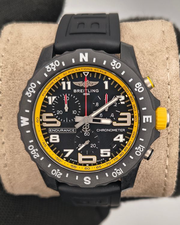 Breitling Endurance Pro 44MM Quartz Black Dial Rubber Strap (X82310A41B1S1)