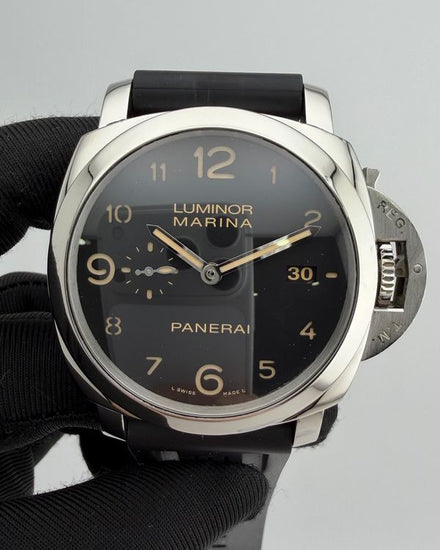2014 Panerai Luminor Marina 1950 3 Days 44MM Black Dial Rubber Strap (PAM00359)