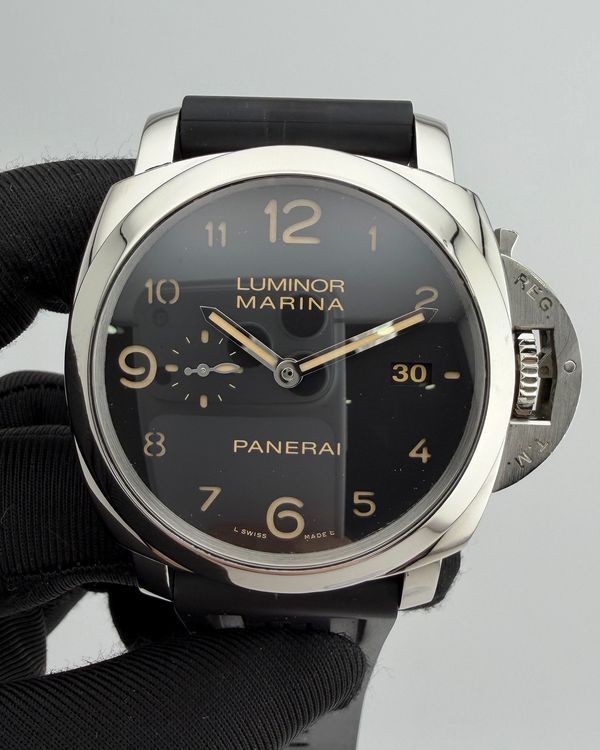 2014 Panerai Luminor Marina 1950 3 Days 44MM Black Dial Rubber Strap (PAM00359)