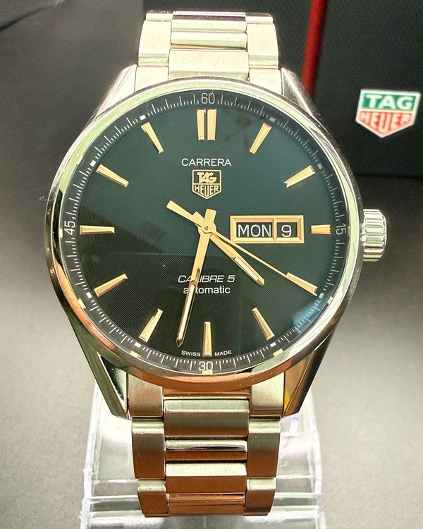 Tag Heuer Carrera Calibre 5 41MM Black Dial Steel Bracelet (WAR201C.BA0723)