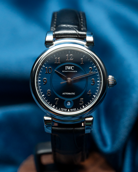 No Reserve - 2020 IWC Schaffhausen Da Vinci 36MM Blue Dial Leather Strap (IW458312)
