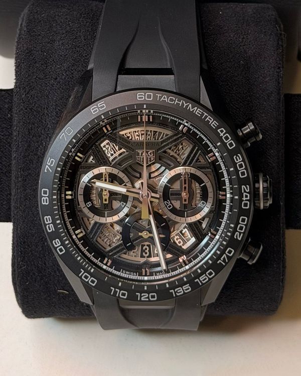 2024 Tag Heuer Carrera Chronograph Extreme Sport 44MM Skeleton Dial Rubber Strap (CBU2080.FT6272)