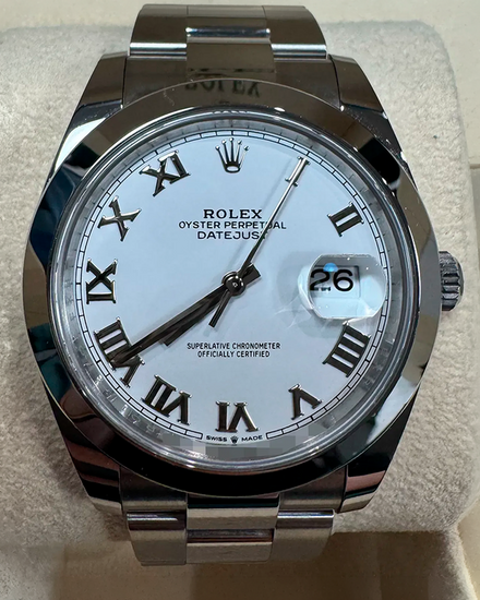 2023 Rolex Datejust 41MM White Dial Oyster Bracelet (126300)
