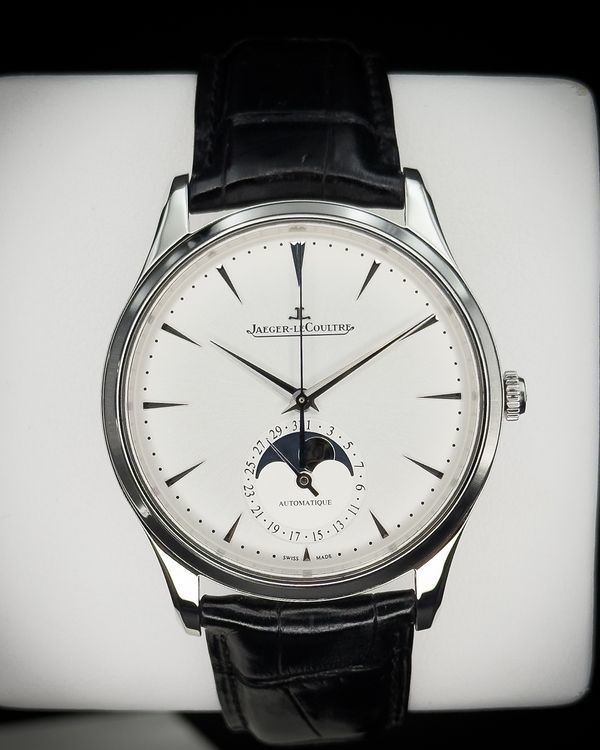 2021 Jaeger-LeCoultre Master Ultra Thin Moon 39MM Silver Dial Leather Strap (Q1368430)