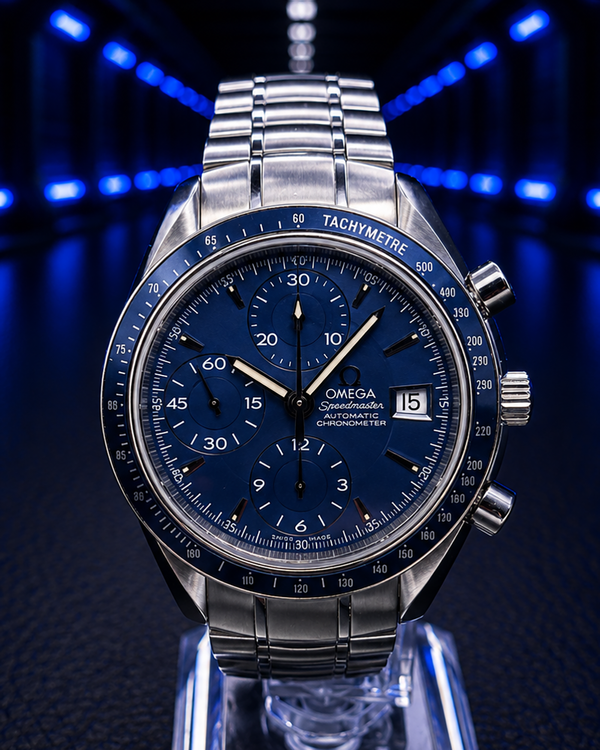 No Reserve - 2016 Omega Speedmaster Date 40MM Blue Dial Steel Bracelet (3212.80.00)
