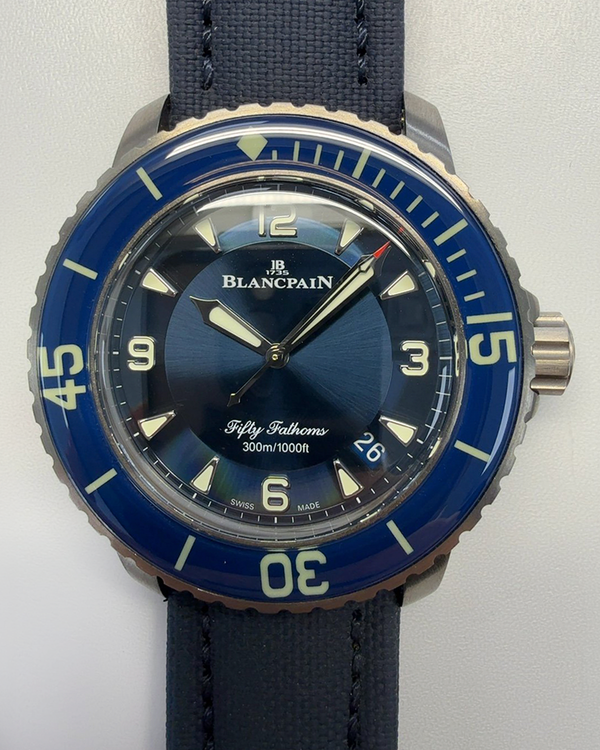 2015 Blancpain Fifty Fathoms 45MM Blue Dial Textile Strap (5015-12B40-O52A)