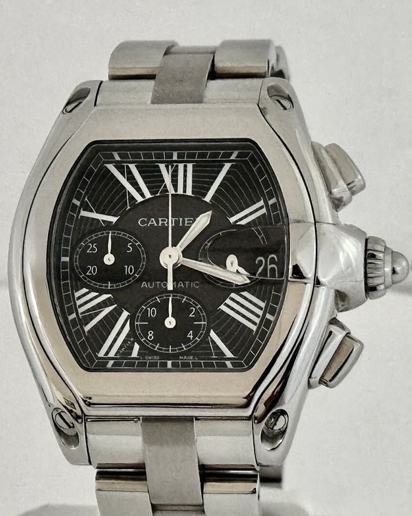 2004 Cartier Roadster 40MM Black Dial Steel Bracelet (2618)