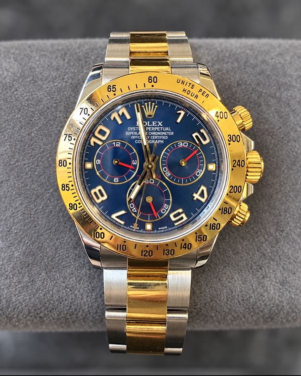 Rolex Cosmograph Daytona 40MM Blue Dial Two-Tone Oyster Bracelet (116523)