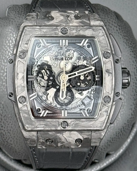 2020 Hublot Spirit of Big Bang Frosted Carbon Yoshida L.E. 42MM Skeleton Dial Leather Strap (641.QK.0110.RX.Y0S)
