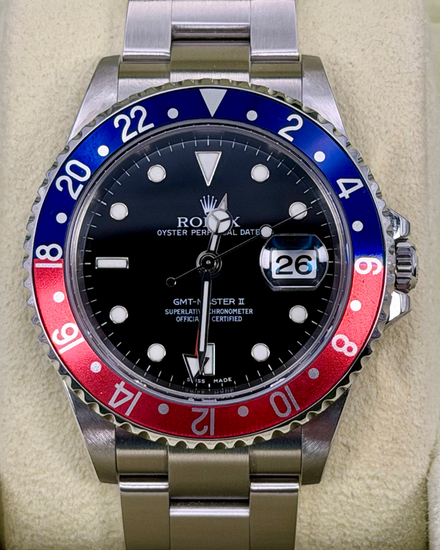 2006 Rolex GMT-Master II "Pepsi" 40MM Black Dial Oyster Bracelet (16710)