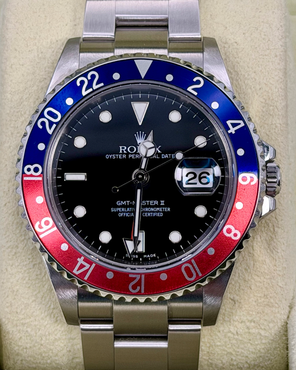 2006 Rolex GMT-Master II "Pepsi" 40MM Black Dial Oyster Bracelet (16710)