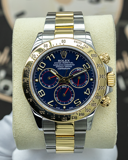 Rolex Cosmograph Daytona 40MM Blue Dial Two-Tone Oyster Bracelet (116523)
