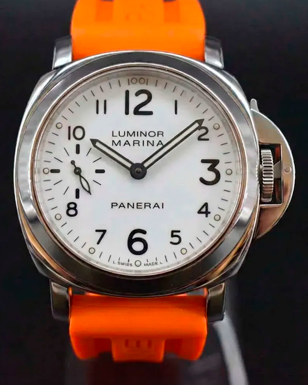 No Reserve - Panerai Luminor Marina 44MM White Dial Rubber Strap (PAM00113)