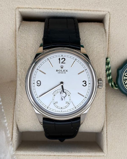 2024 Rolex 1908 39MM White Dial Leather Strap (52509)