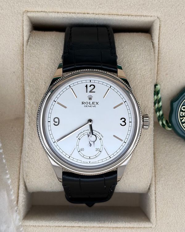 2024 Rolex 1908 39MM White Dial Leather Strap (52509)