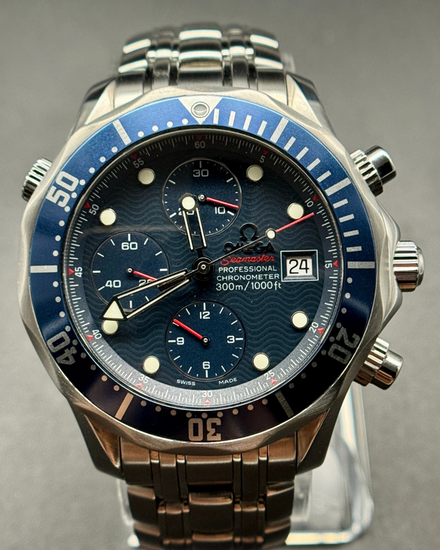 2019 Omega Seamaster Diver 300M Chronograph 41.5MM Blue Dial Steel Bracelet (2225.80.00)