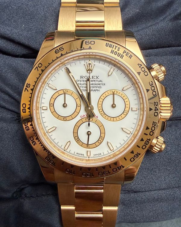 2025 Rolex Cosmograph Daytona 40MM White Dial Yellow Gold Oyster Bracelet (126508)