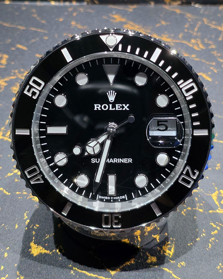 No Reserve - 2026 Rolex Submariner Date Desk Clock 80MM Quartz Black Dial (909010LN)