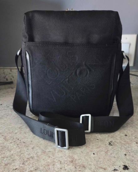 No Reserve - 2003 Louis Vuitton Damier Géant Citadin Messenger Bag Medium Black Canvas Silver-Tone Hardware Textile Strap (Damier Geant)