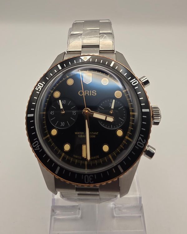 No Reserve - Oris Sixty-FIve 43MM Black Dial Steel Bracelet (0177177444354)