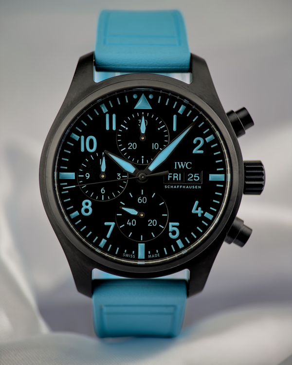 2026 IWC Schaffhausen Pilot Chronograph "George Russell" L.E. 41MM Black Dial Rubber Strap (IW389411)