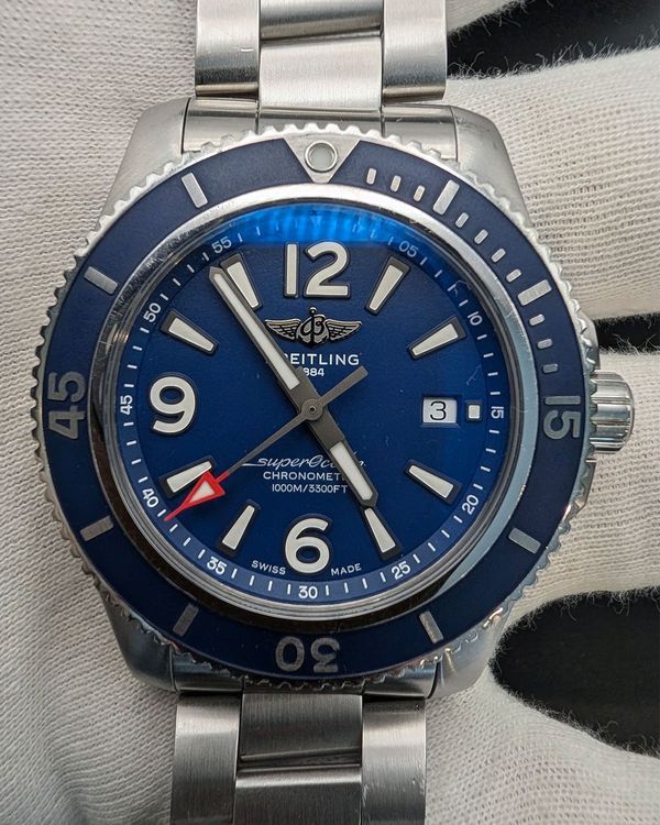 2022 Breitling Superocean Automatic 44MM Blue Dial Steel Bracelet (A17367D81C1A1)