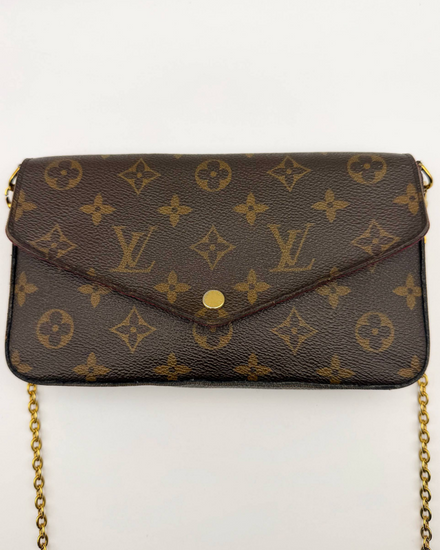 Louis Vuitton Bag Pochette Félicie Brown Monogram Canvas Gold-Tone Hardware (M61276)