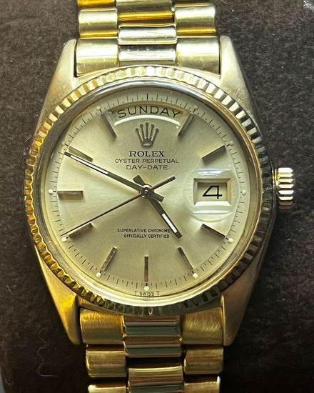 1972 Rolex Day-Date 36MM Champagne Dial Yellow Gold President Bracelet (1803)