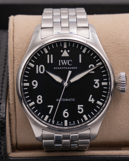 2021 IWC Schaffhausen Pilot 43MM Black Dial Steel Bracelet (IW329301)