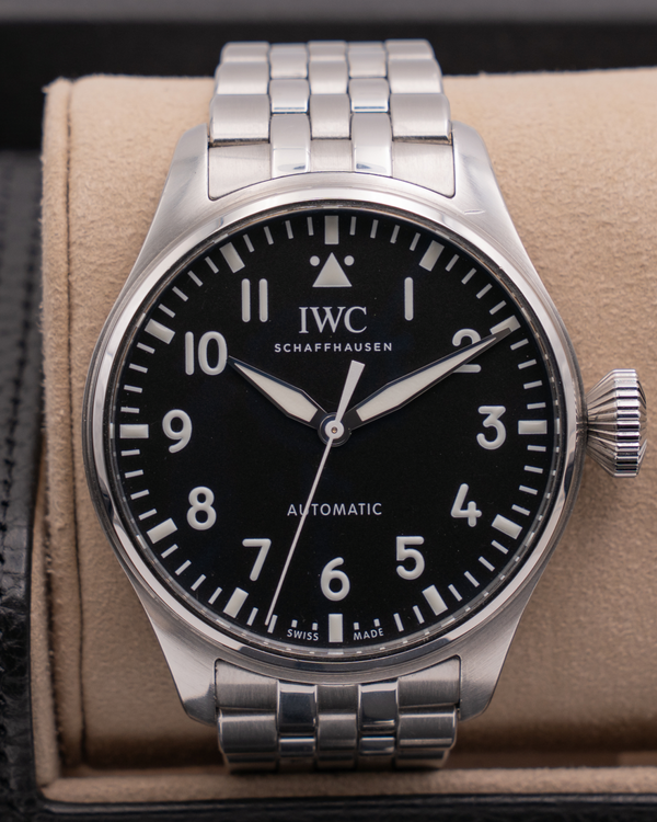 2021 IWC Schaffhausen Pilot 43MM Black Dial Steel Bracelet (IW329301)