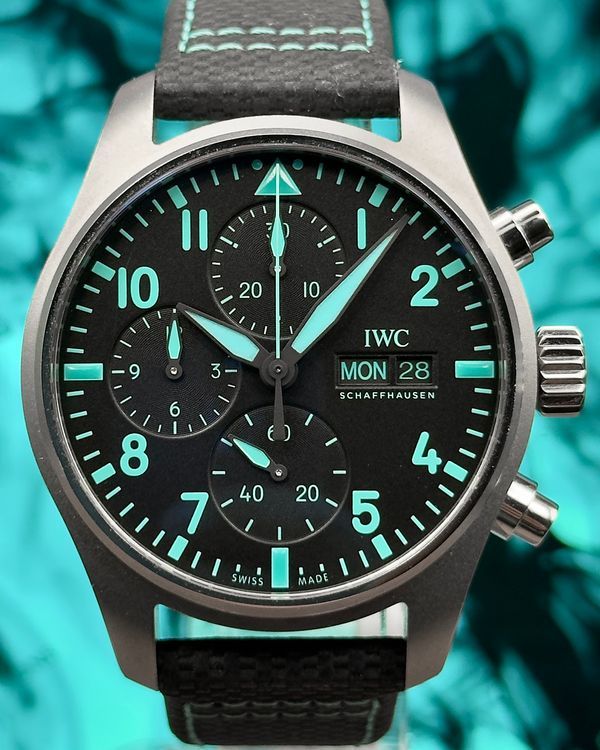 2026 IWC Schaffhausen Pilot Chronograph "Mercedes AMG Petronas F1" 41MM Black Dial Rubber Strap (IW388108)