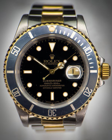 1991 Rolex Submariner Date 40MM Black Dial Two-Tone Oyster Bracelet (16613)