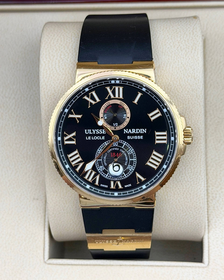 2013 Ulysse Nardin Marine Maxi 43MM Black Dial Rubber Strap (266-67)