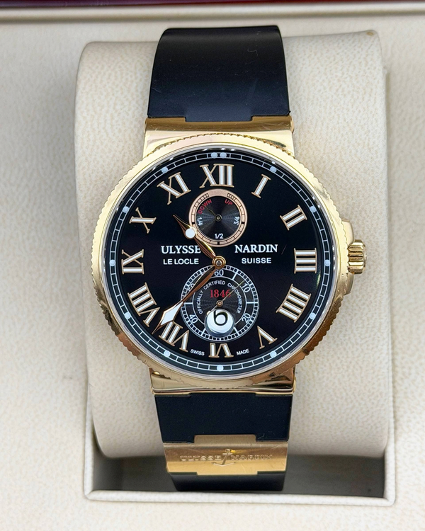 2013 Ulysse Nardin Marine Maxi 43MM Black Dial Rubber Strap (266-67)