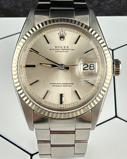 No Reserve - Rolex Datejust 36MM Silver Dial Oyster Bracelet (1601)
