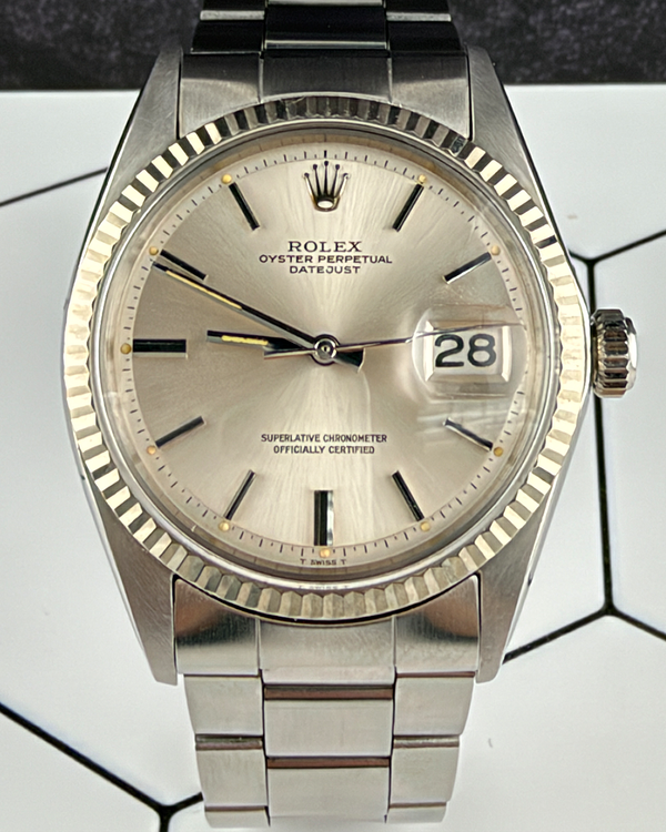 No Reserve - Rolex Datejust 36MM Silver Dial Oyster Bracelet (1601)