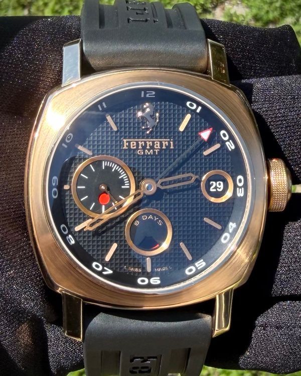 2006 Panerai Ferrari Granturismo 8 Days GMT L.E. 45MM Black Dial Rubber Strap (FER00007)