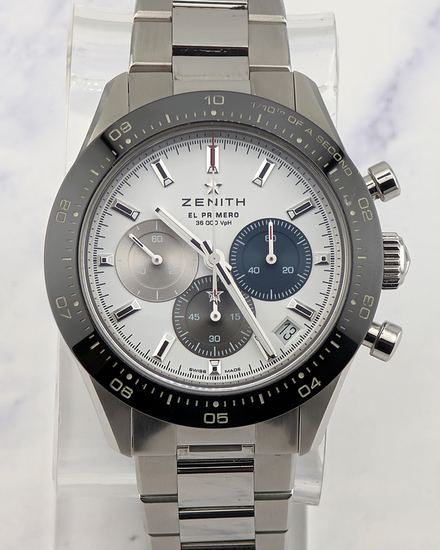 No Reserve - 2022 Zenith Chronomaster Sport 41MM White Dial Steel Bracelet (03.3100.3600/69.M3100)