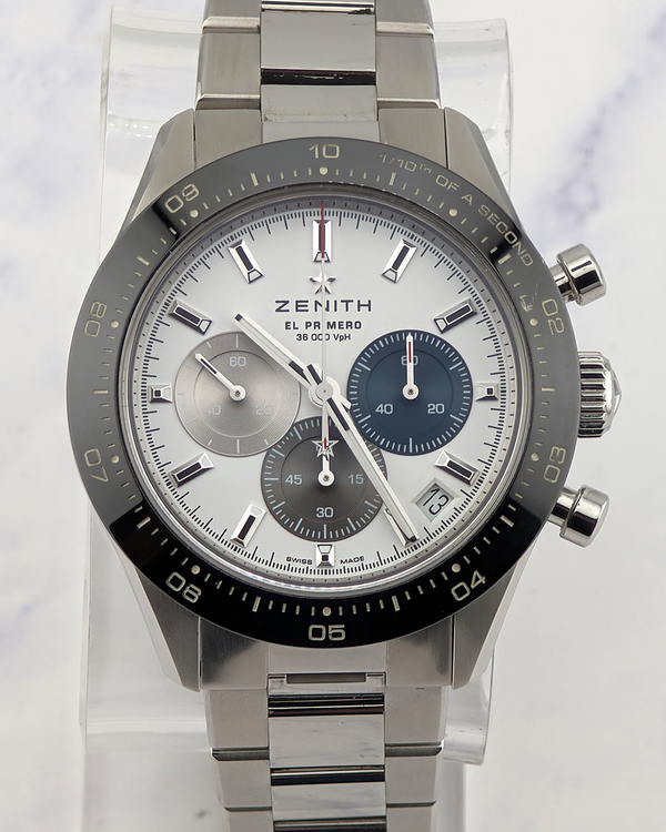 No Reserve - 2022 Zenith Chronomaster Sport 41MM White Dial Steel Bracelet (03.3100.3600/69.M3100)