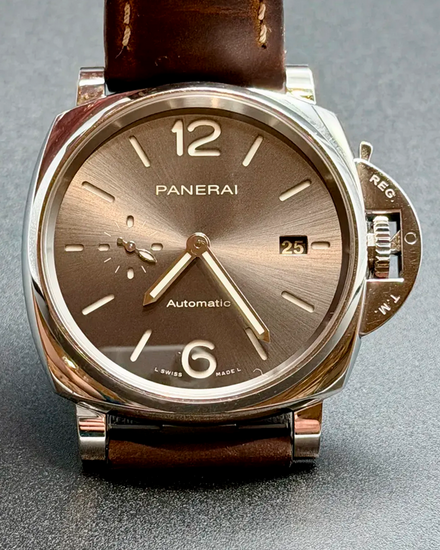 No Reserve - 2022 Panerai Luminor Due 42MM Grey Dial Leather Strap (PAM00904)