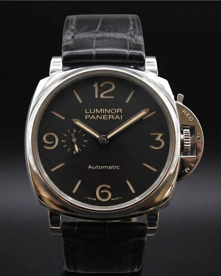 2021 Panerai Luminor Due 3 Days 45MM Black Dial Leather Strap (PAM00674)