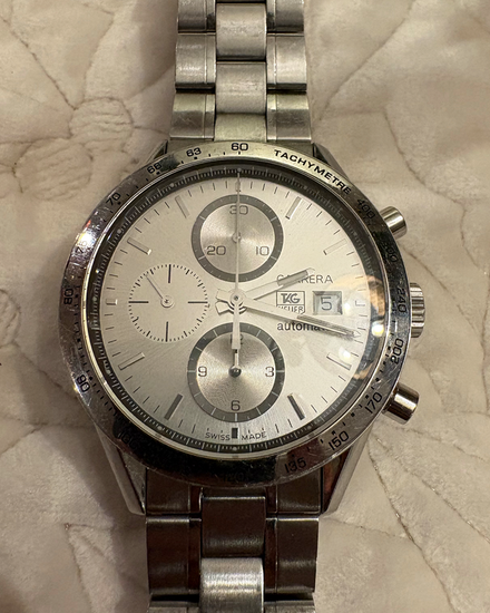 No Reserve - 2004 Tag Heuer Carrera Chronograph 41.5MM Silver Dial Steel Bracelet (CV2017.BA0786)