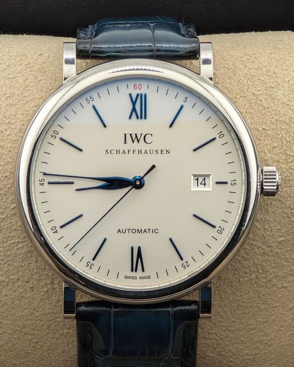 2022 IWC Schaffhausen Portofino 40MM Silver Dial Leather Strap (IW356527)