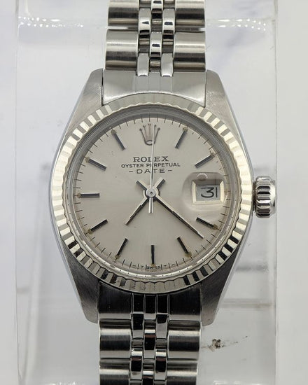 No Reserve - 1978 Rolex Lady-Datejust 26MM Silver Dial Jubilee Bracelet (6917)