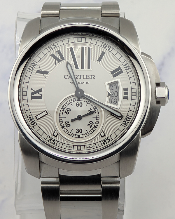 No Reserve - Cartier Calibre de Cartier 42MM Silver Dial Steel Bracelet (W7100015)