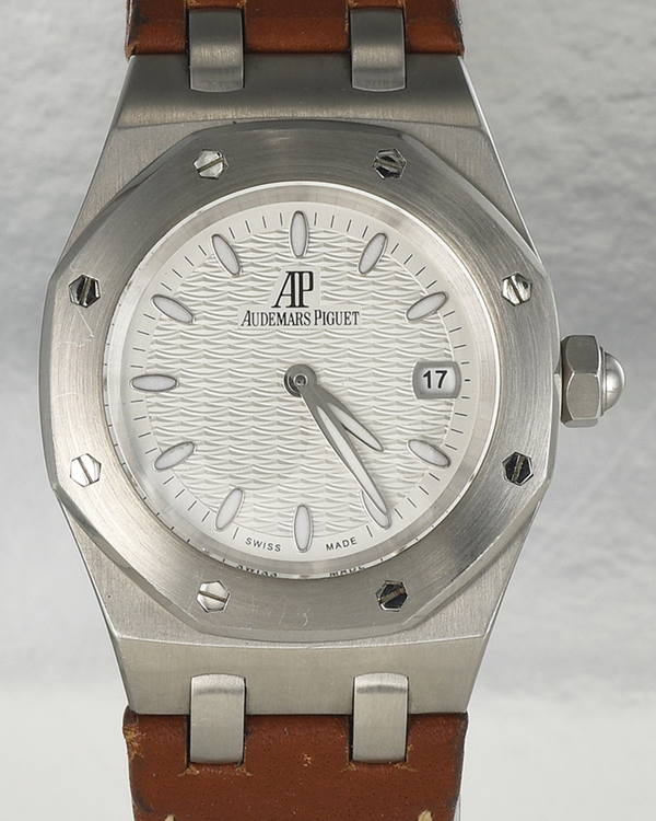 Audemars Piguet Royal Oak Lady 33MM Quartz Silver Dial Leather Strap (67600ST)