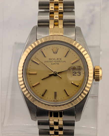 No Reserve - 1982 Rolex Lady-Datejust 26MM Champagne Dial Two-Tone Jubilee Bracelet (6917)